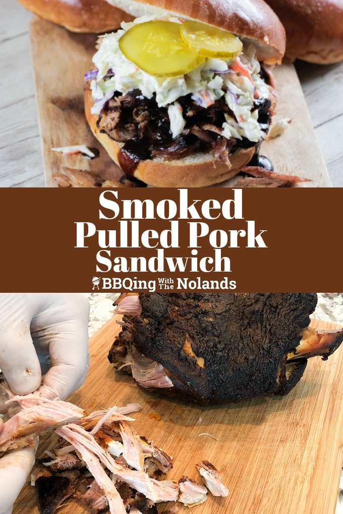 Smoked Pulled Pork Sandwich is a labour of love! With a little bit of planning the results are amazing! #pulledpork #smokedpulledpork #smokedpork #smokedporkshoulder #pulledporksandwich