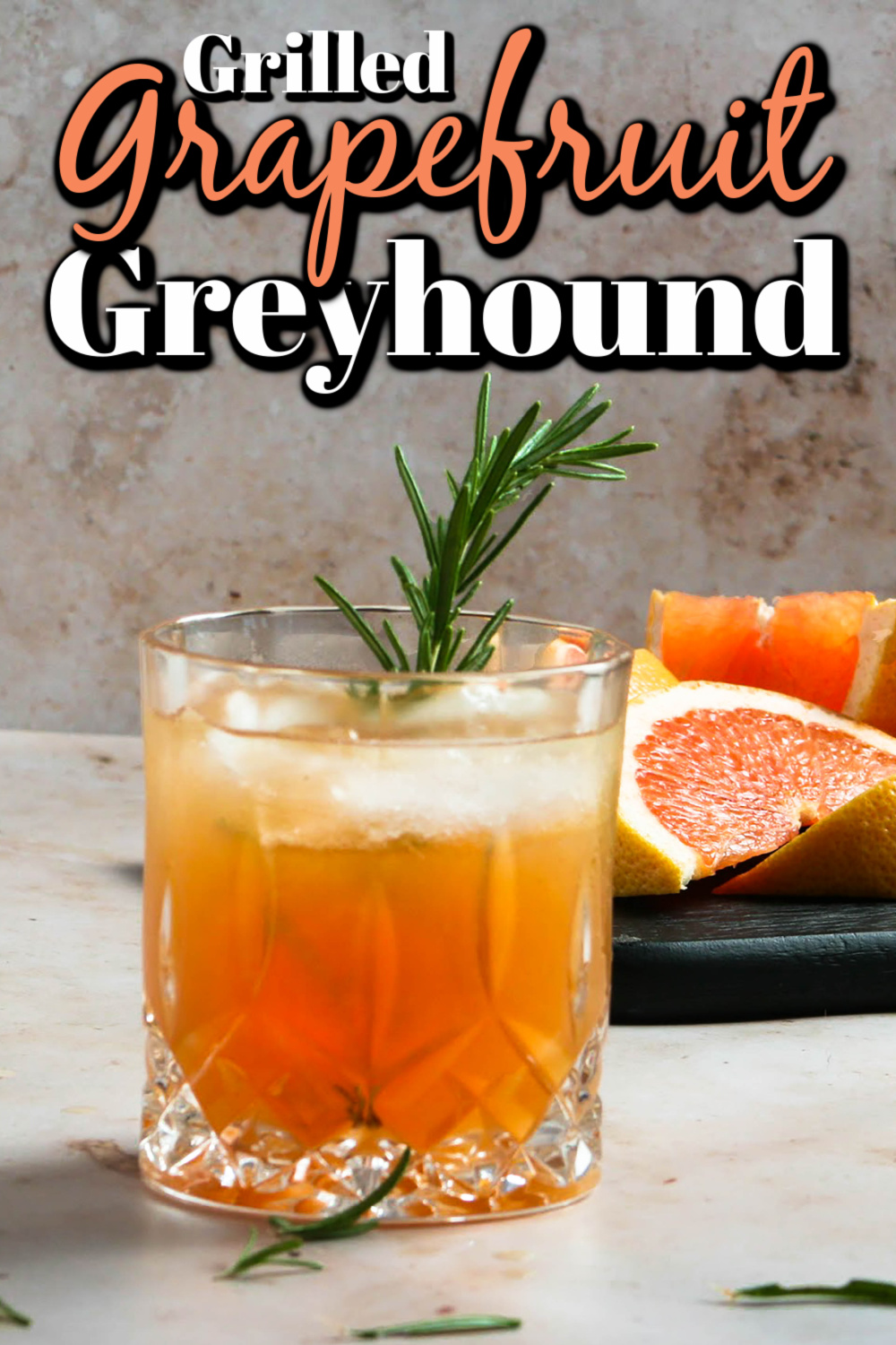 Super refreshing, tart, and just a little sweet. This Grilled Grapefruit Greyhound Cocktail is easy to make with simple ingredients.