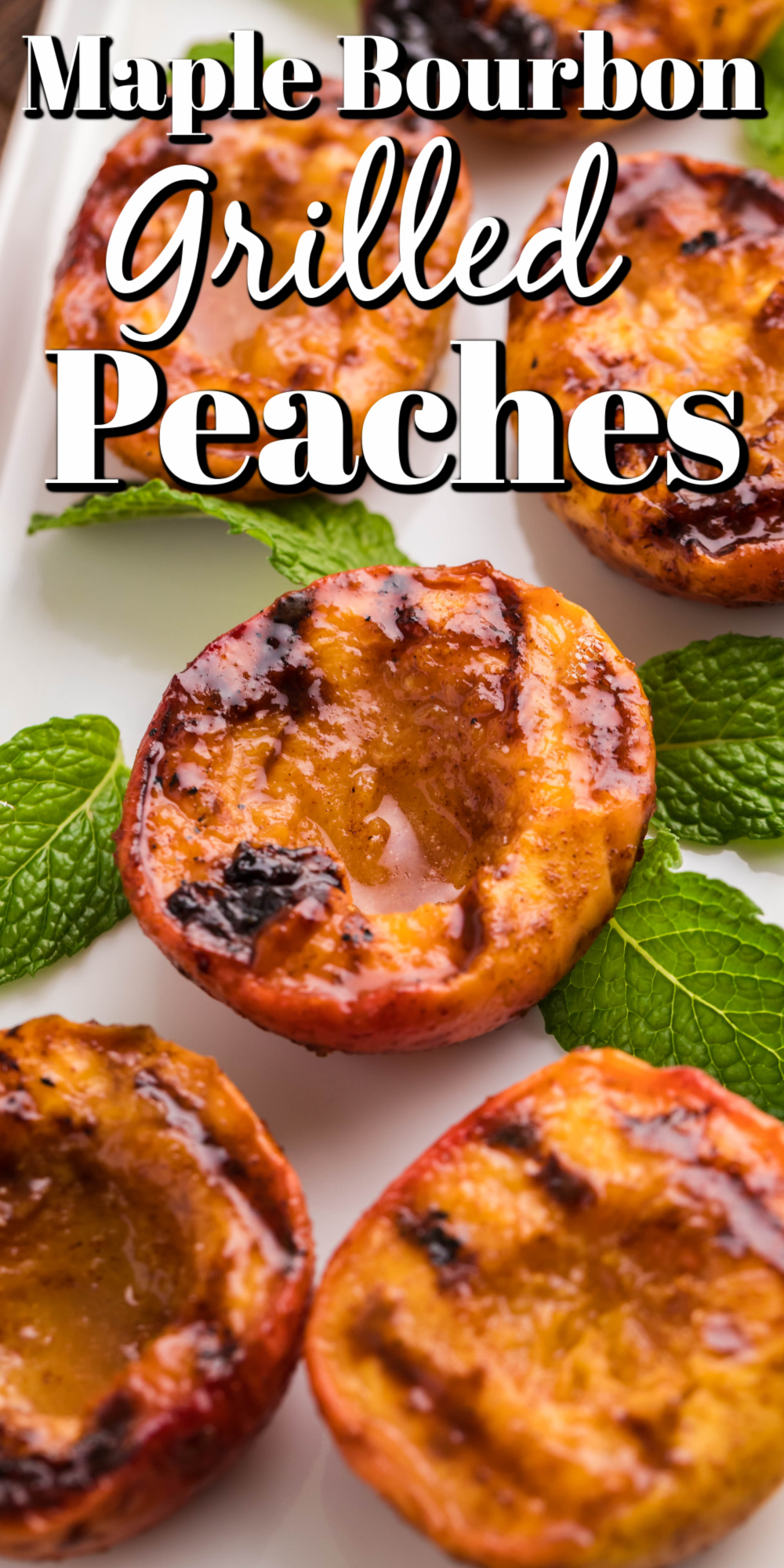 The maple syrup and brown sugar add additional sweetness to the grilled peaches, the cinnamon brings an earthy flavor and the bourbon adds the finishing touch!