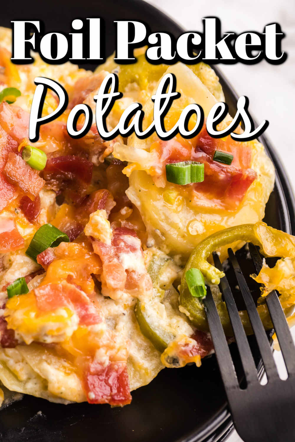 These Cheesy Jalapeno foil packet potatoes are easy to make and super flavorful, the perfect side dish.