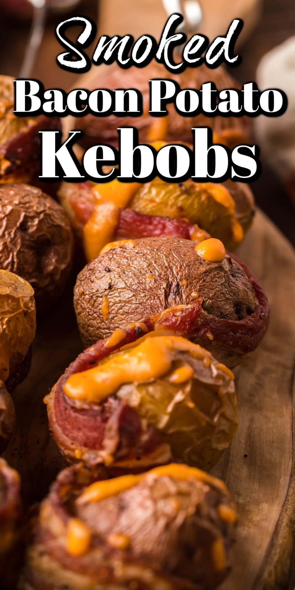 Try these smoked potato kebobs with bacon and cheese sauce for your next gathering; they will be a big hit!