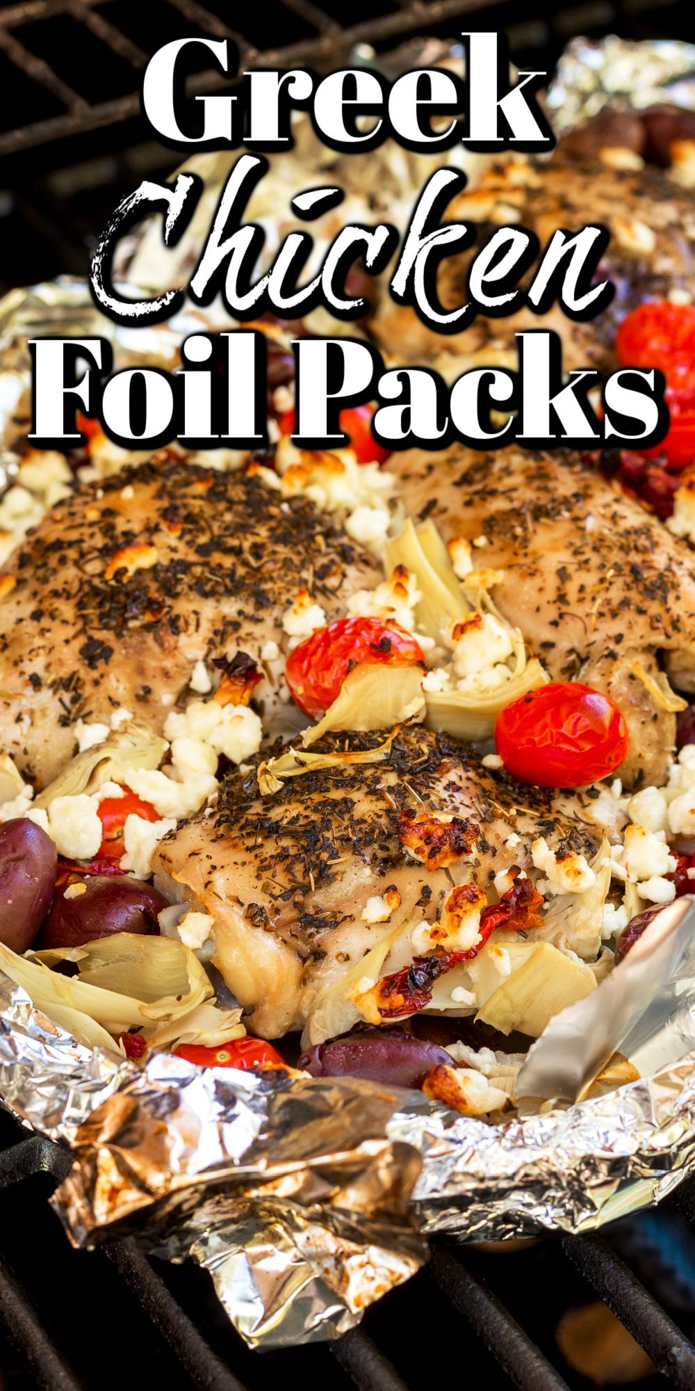 This Greek chicken foil pack cooked on the grill is so easy and oh so tasty! I know you and your family are going to love it!