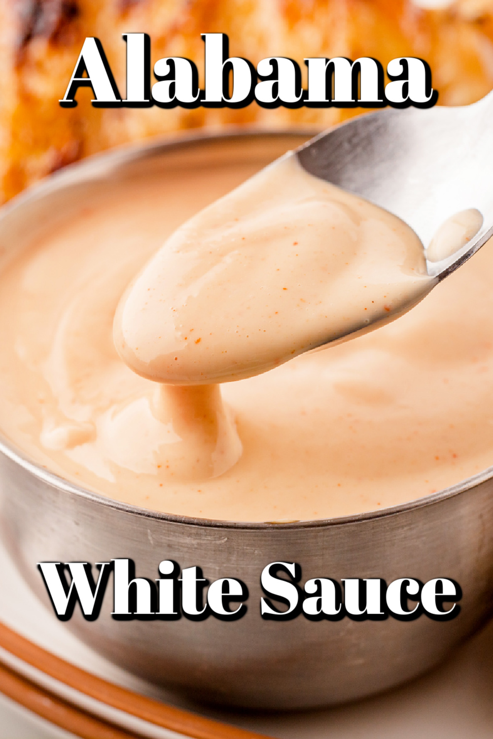 This Alabama White Sauce has a creamy flavor with just a little kick of tanginess. It's the perfect topper for chicken, pork, or anywhere you use regular mayonnaise!
