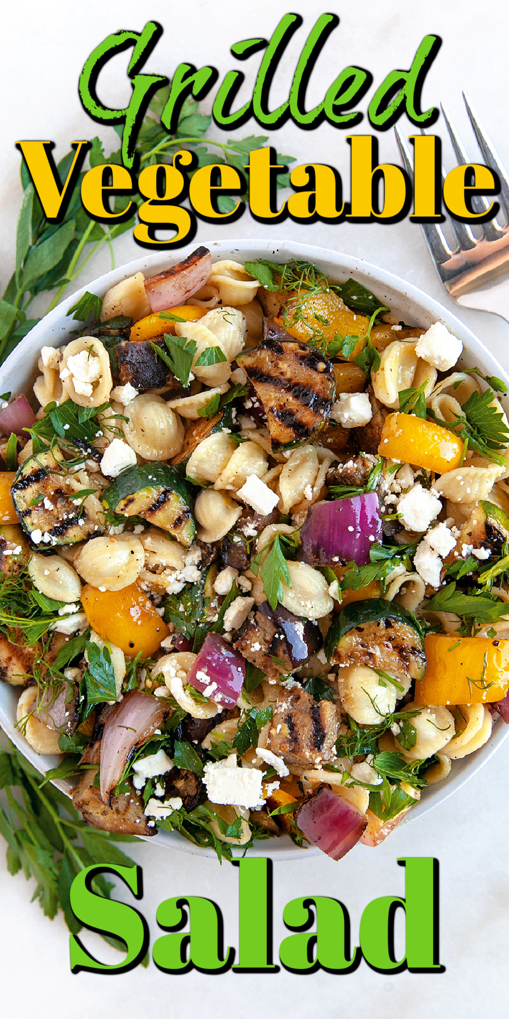 This Grilled Vegetable Salad with orecchiette pasta is a real show-stopper! The lightly charred veggies, together with the texture of the orecchiette pasta and the zing from the homemade dressing, combined to make this one outstanding salad!